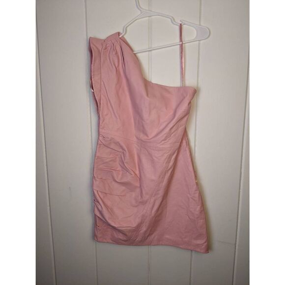Lamarque x Revolve Corey Leather One shoulder dress size Large - Picture 1 of 10